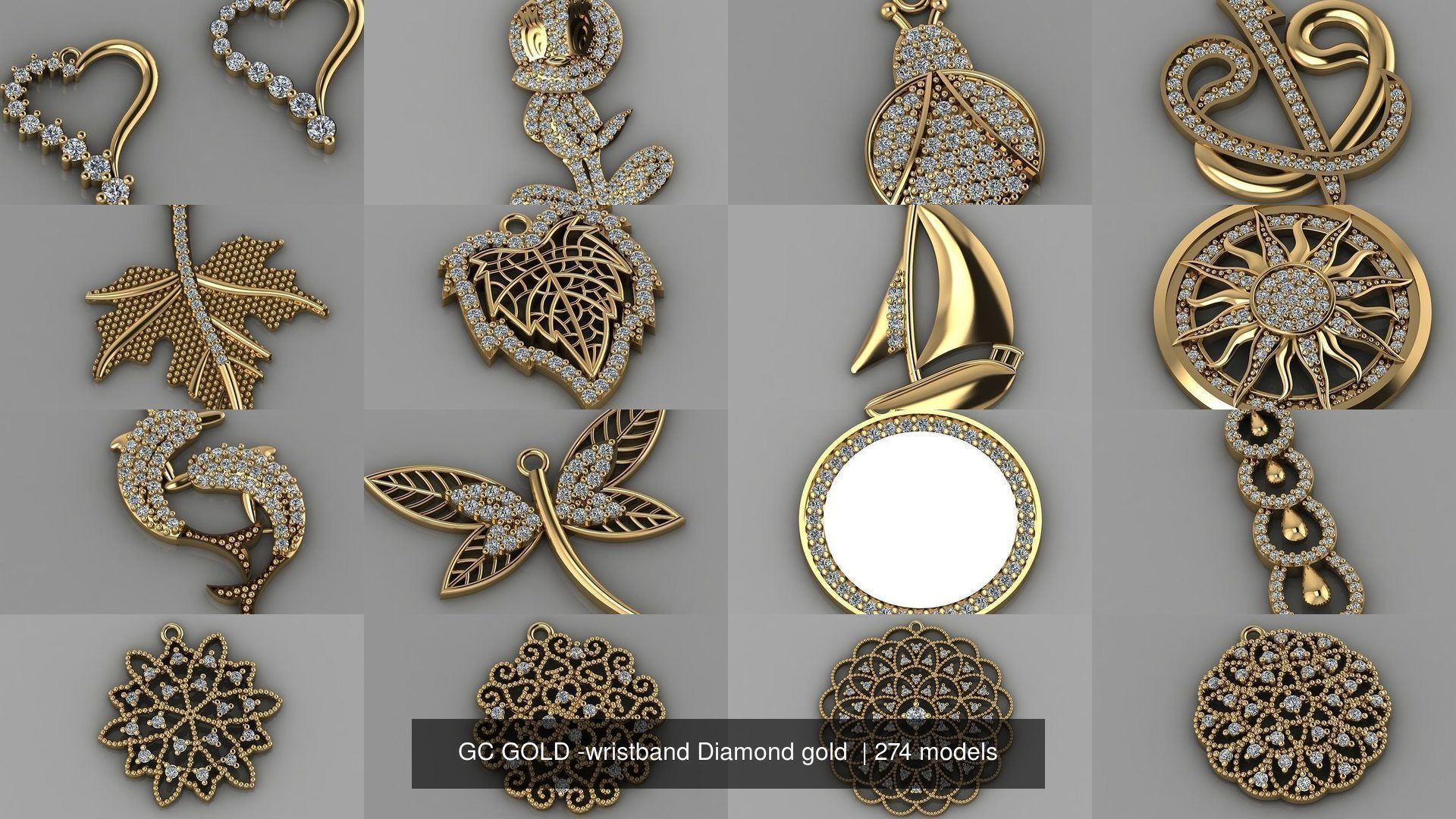 GC GOLD - Diamond gold  3D Model Collection_16