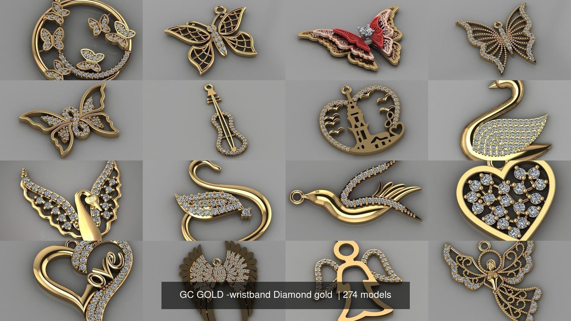 GC GOLD - Diamond gold  3D Model Collection_12