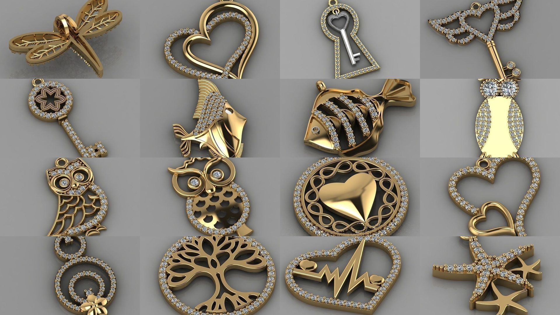 GC GOLD - Diamond gold  3D Model Collection_7