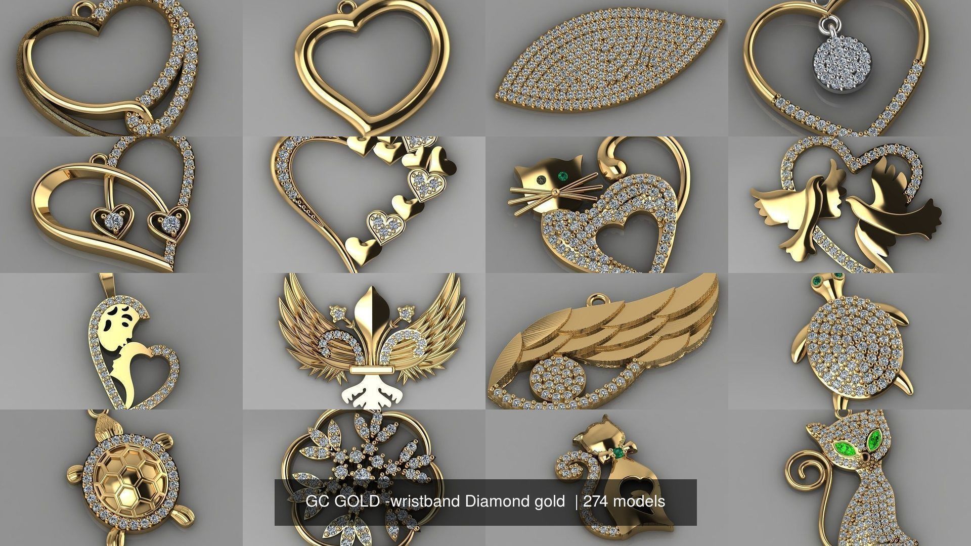 GC GOLD - Diamond gold  3D Model Collection_10