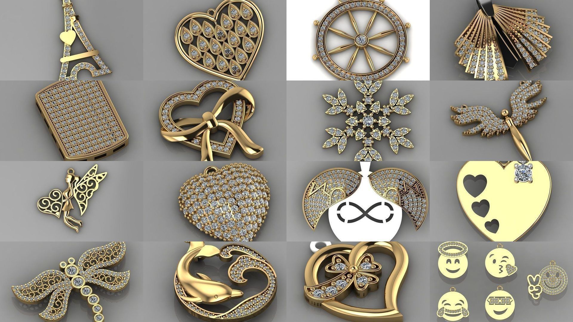 GC GOLD - Diamond gold  3D Model Collection_5