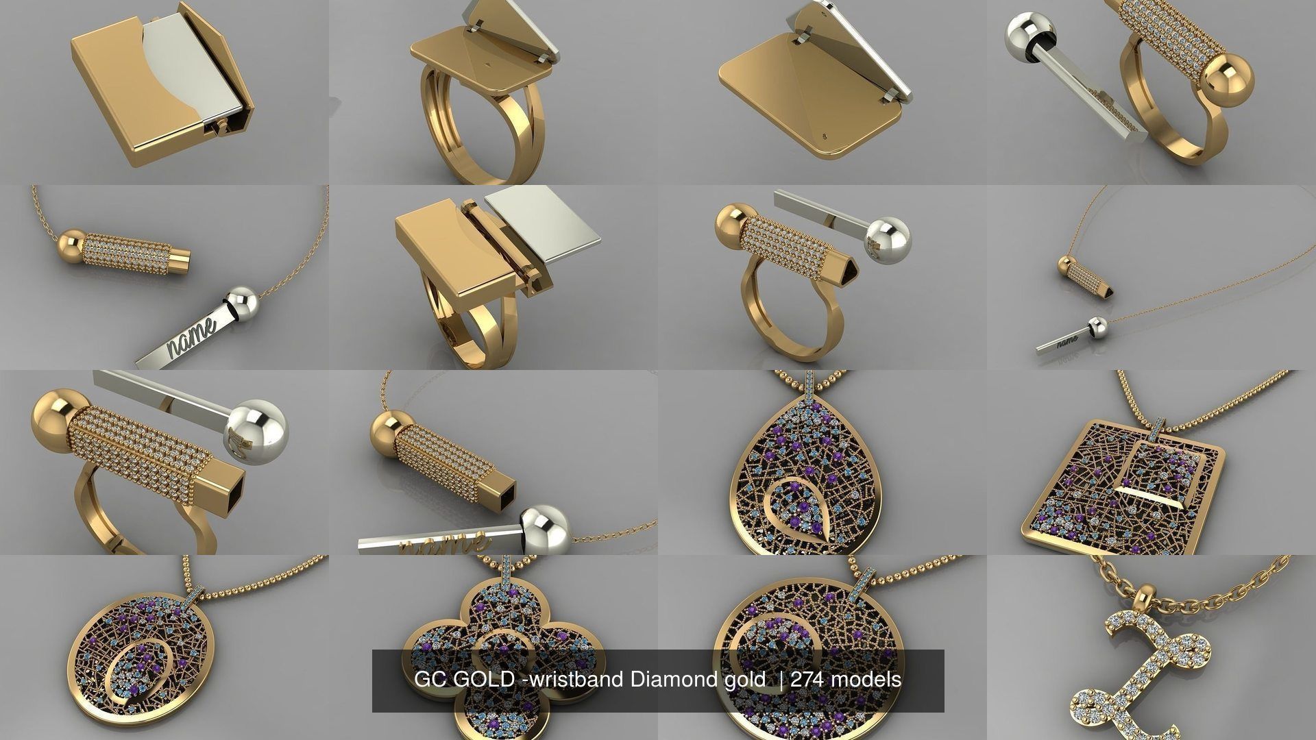 GC GOLD - Diamond gold  3D Model Collection_22
