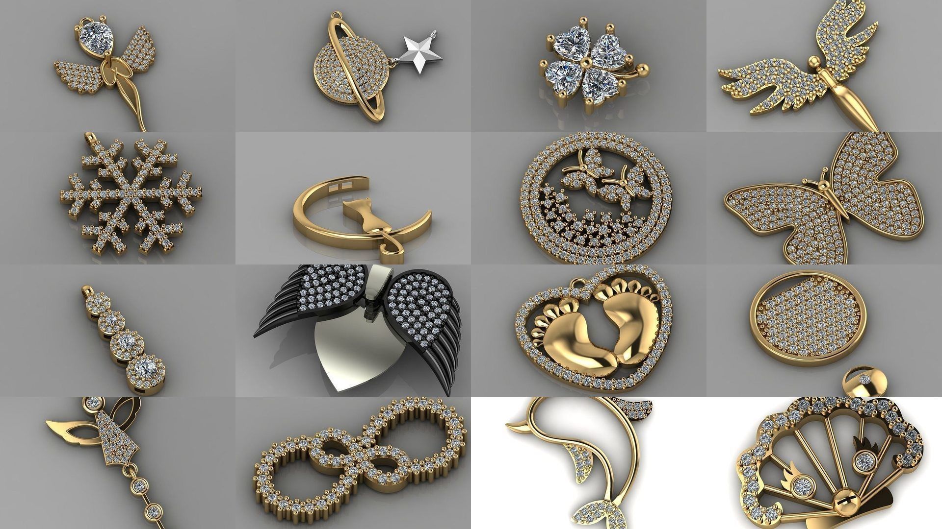 GC GOLD - Diamond gold  3D Model Collection_3