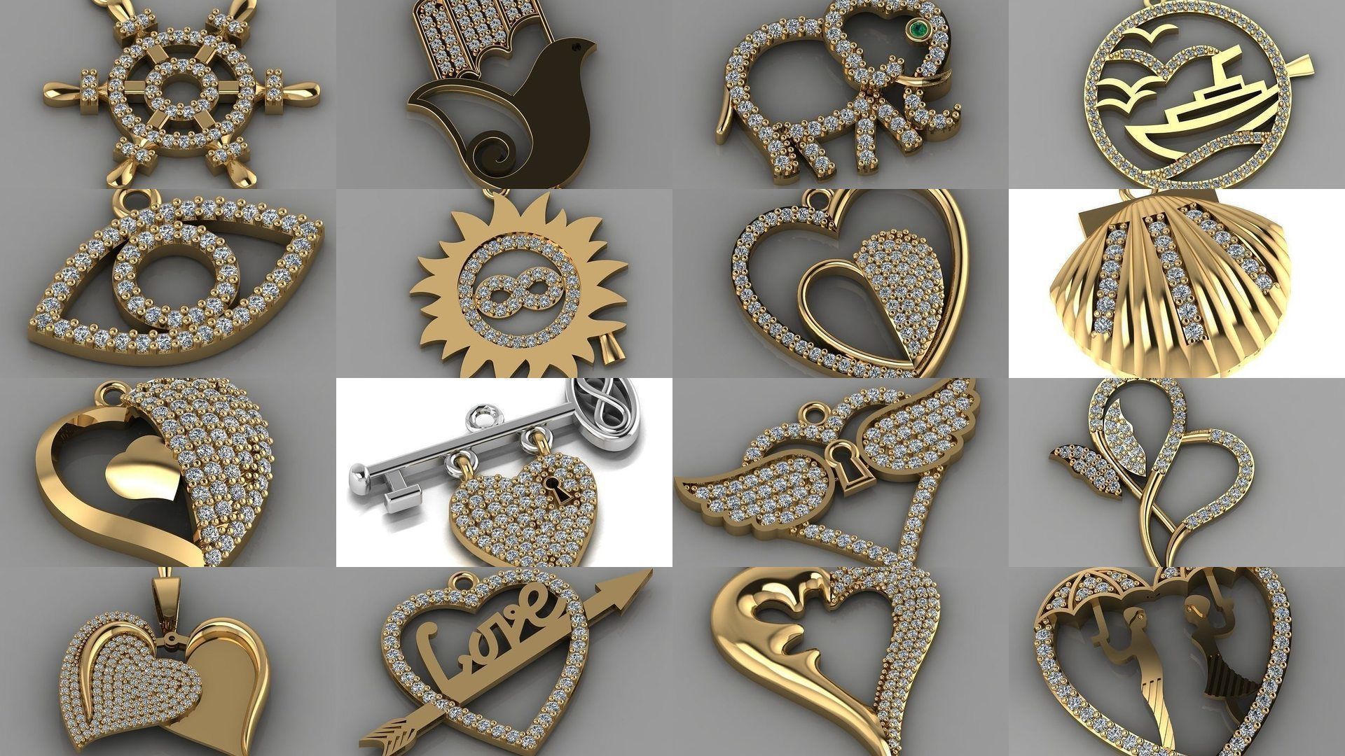 GC GOLD - Diamond gold  3D Model Collection_9