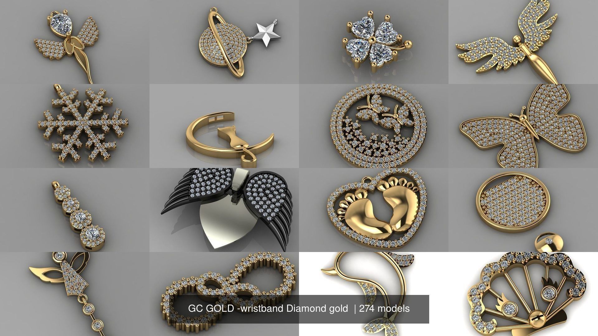 GC GOLD - Diamond gold  3D Model Collection_2
