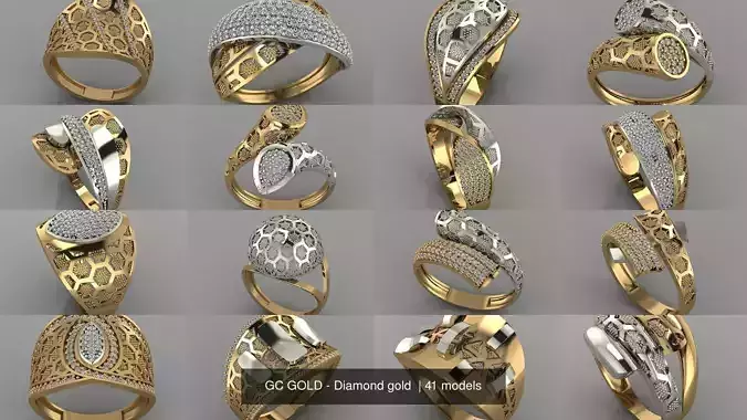 GC GOLD - Diamond gold  3D Model Collection