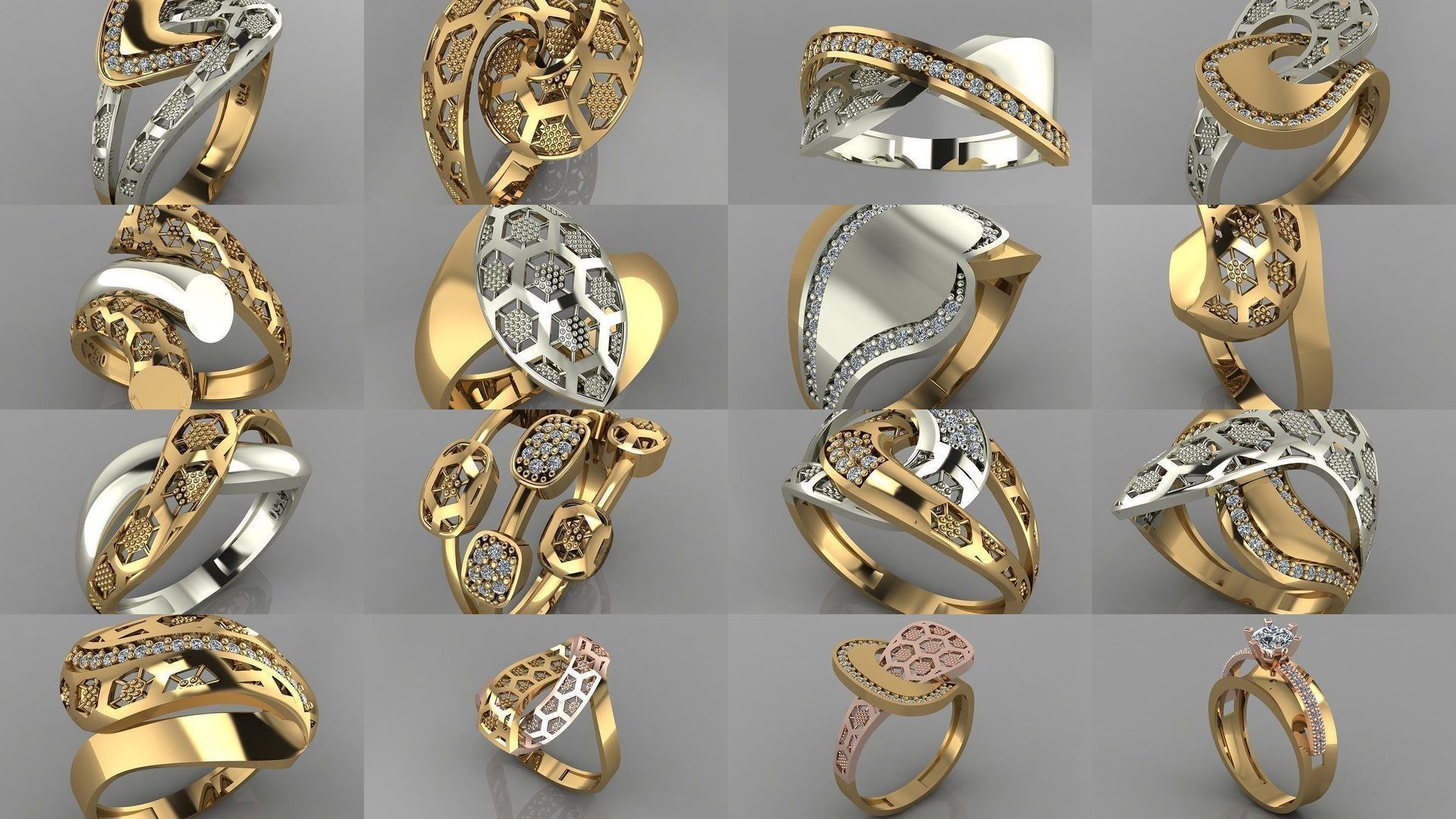 GC GOLD - Diamond gold  3D Model Collection_1