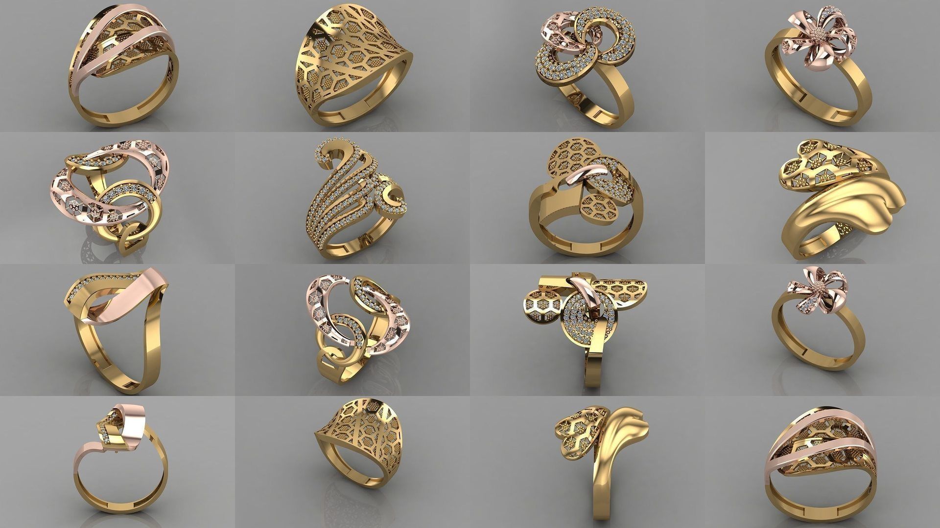 GC GOLD - Diamond gold  3D Model Collection_3