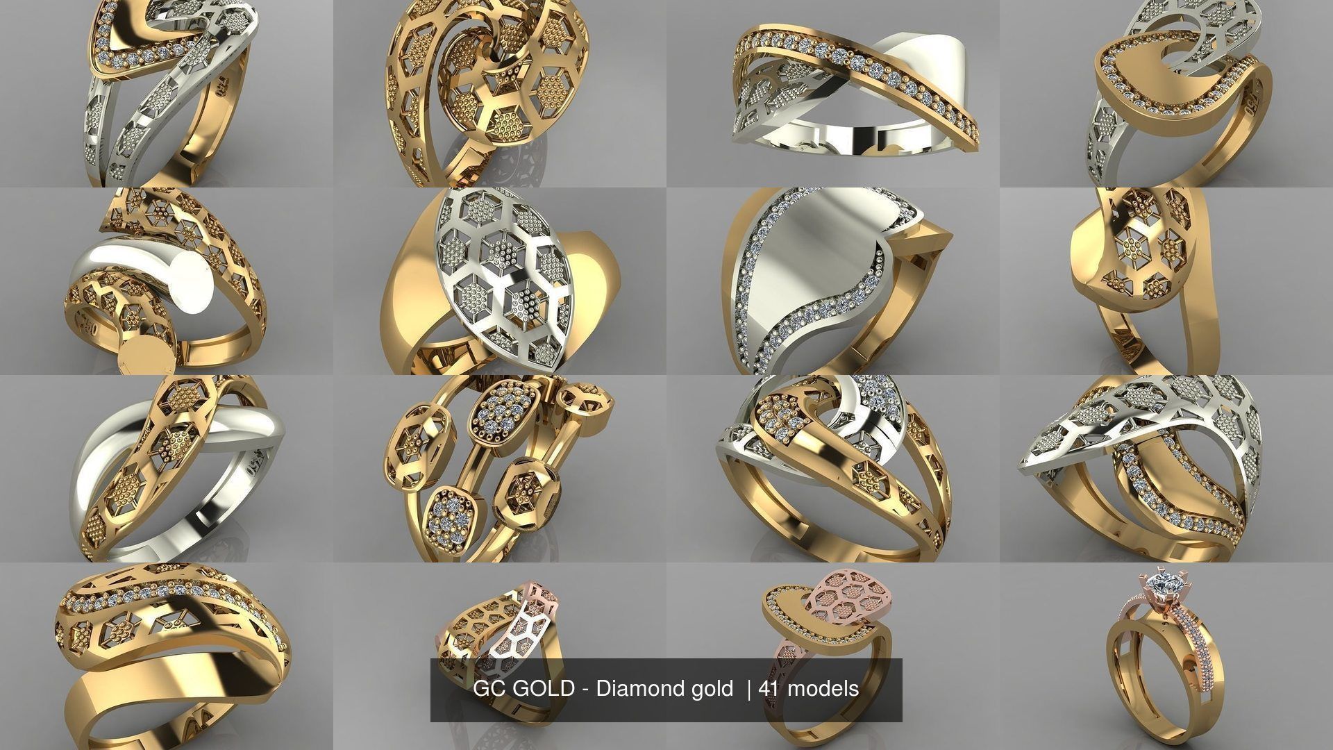 GC GOLD - Diamond gold  3D Model Collection_2