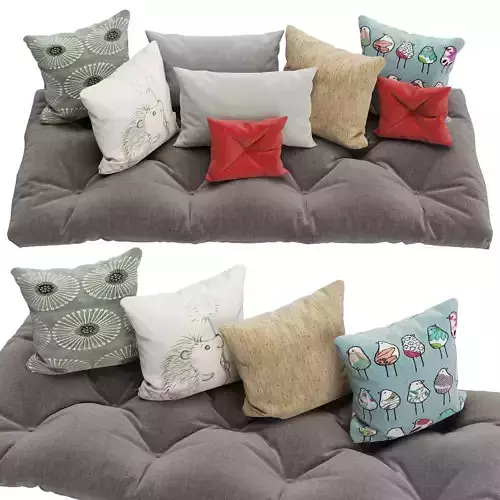 Decorative Pillows Set 4 3D model