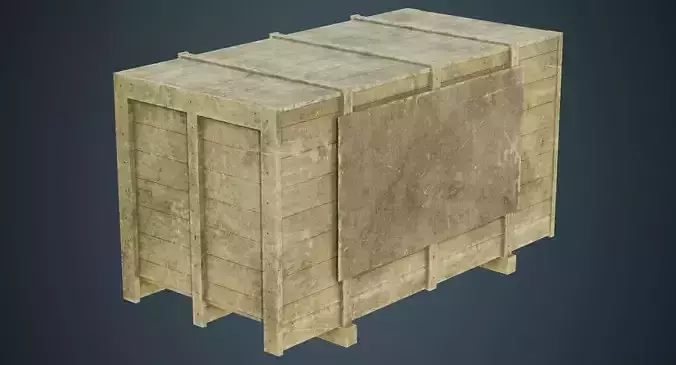 Wooden Box 2B Low-poly 3D model