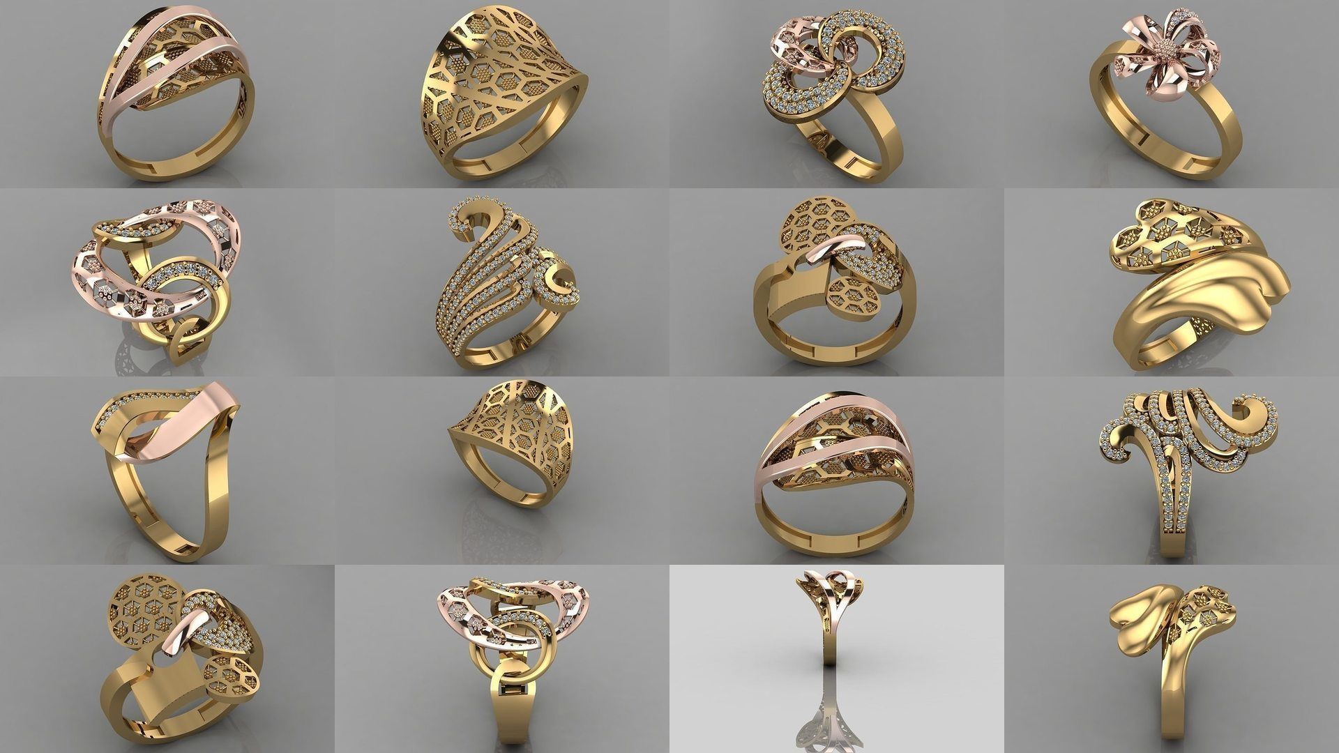 GC GOLD - Diamond gold 3D Model Collection_2
