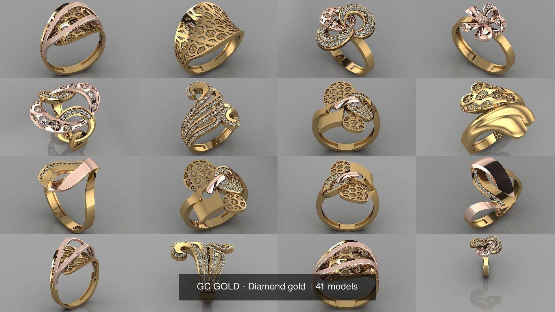 GC GOLD - Diamond gold 3D Model Collection_3