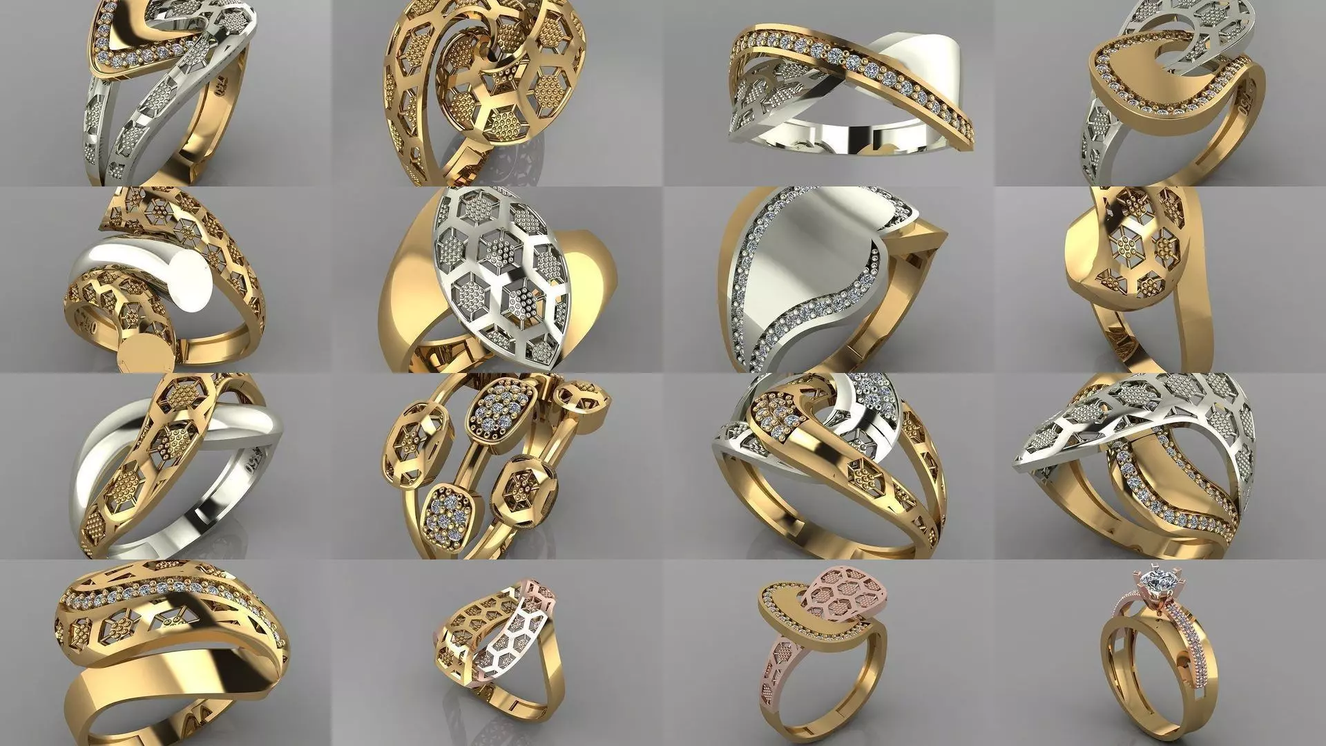 GC GOLD - Diamond gold 3D Model Collection_0