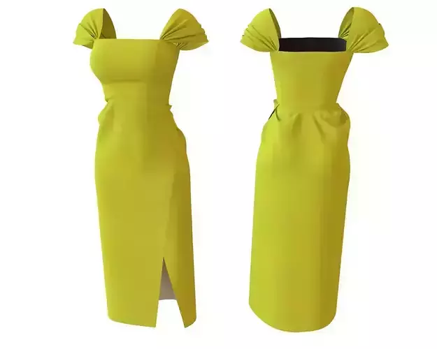 Stylish Designer Women Pegged Dress 3D model 