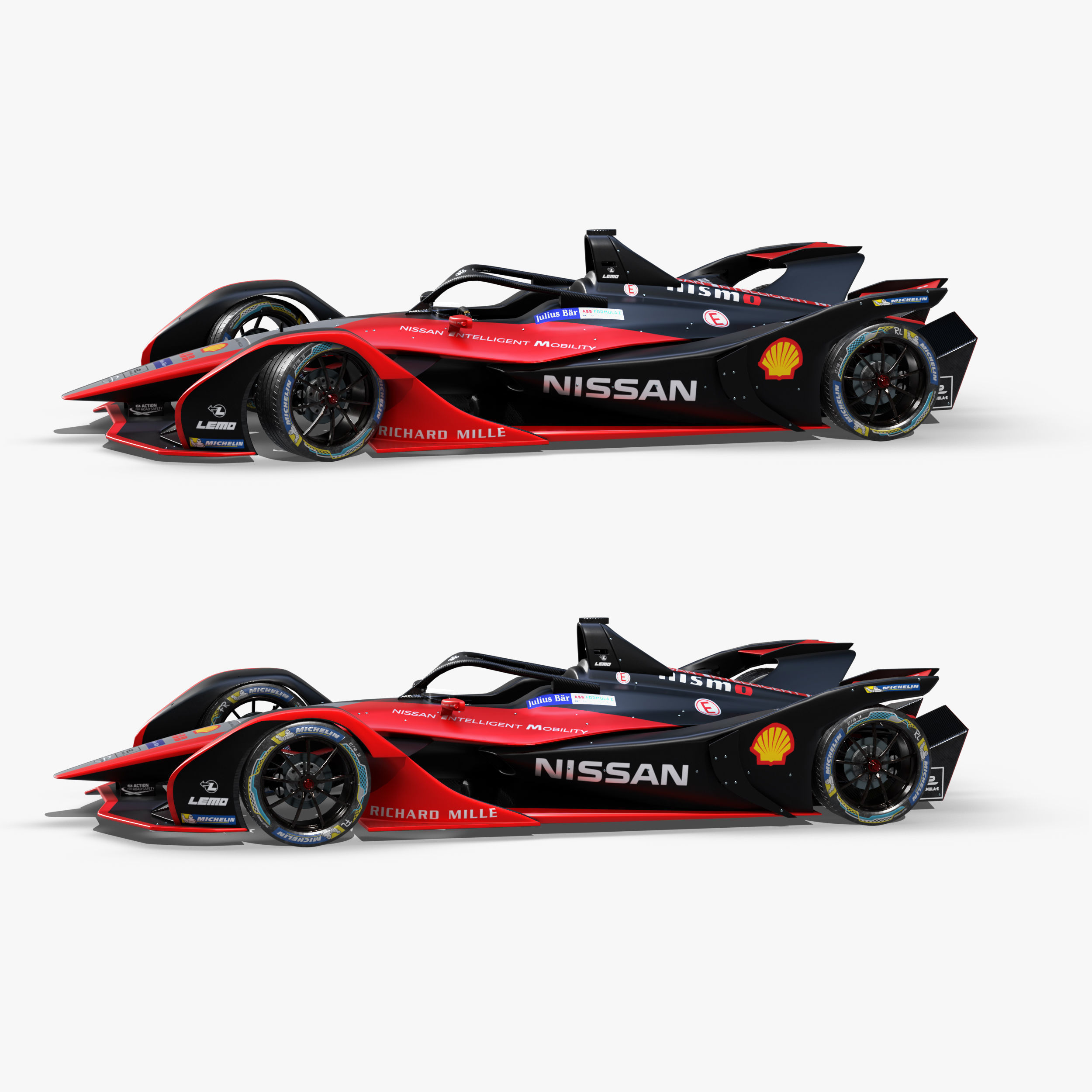 Nissan Formula E 2020 Low-poly 3D model_1