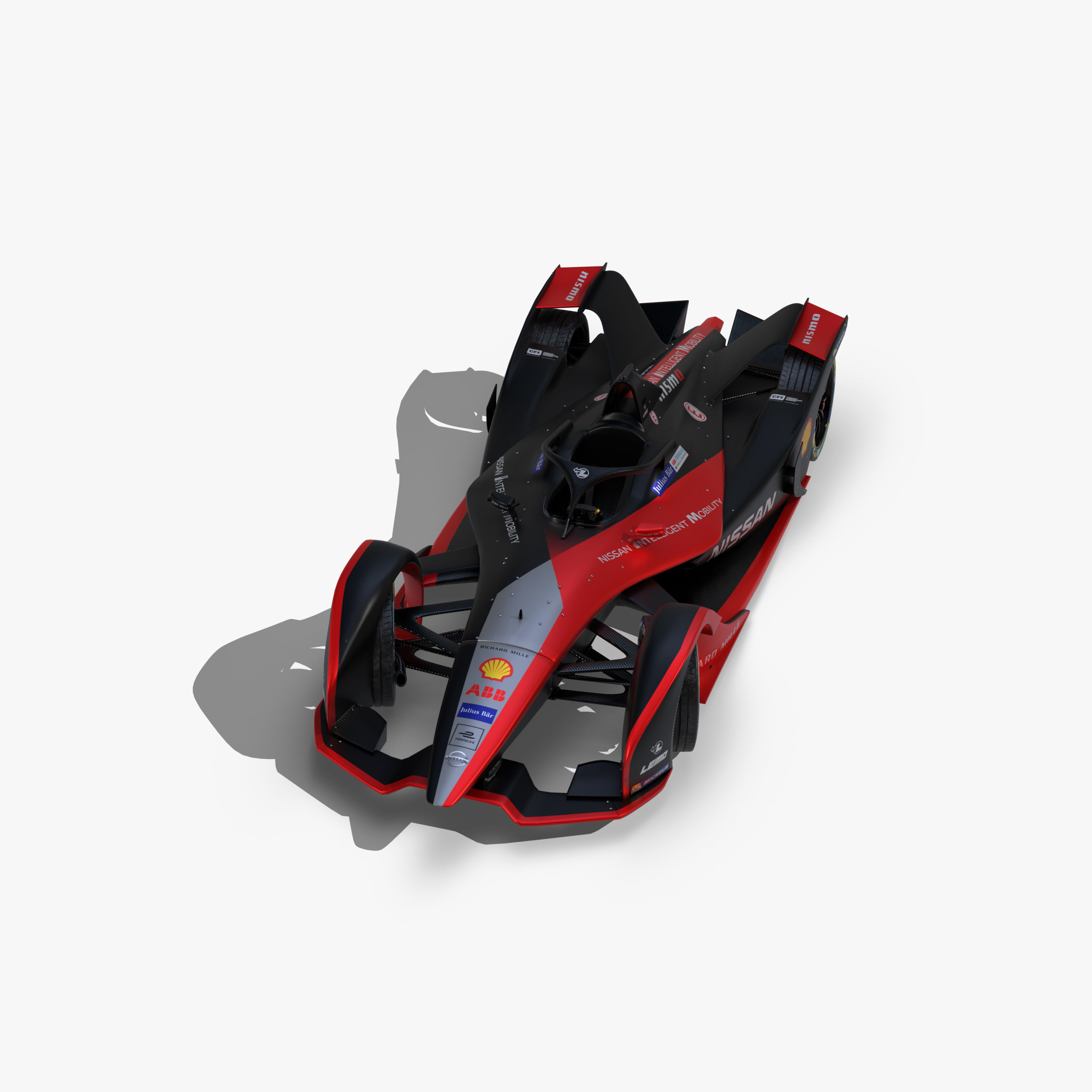 Nissan Formula E 2020 Low-poly 3D model_9