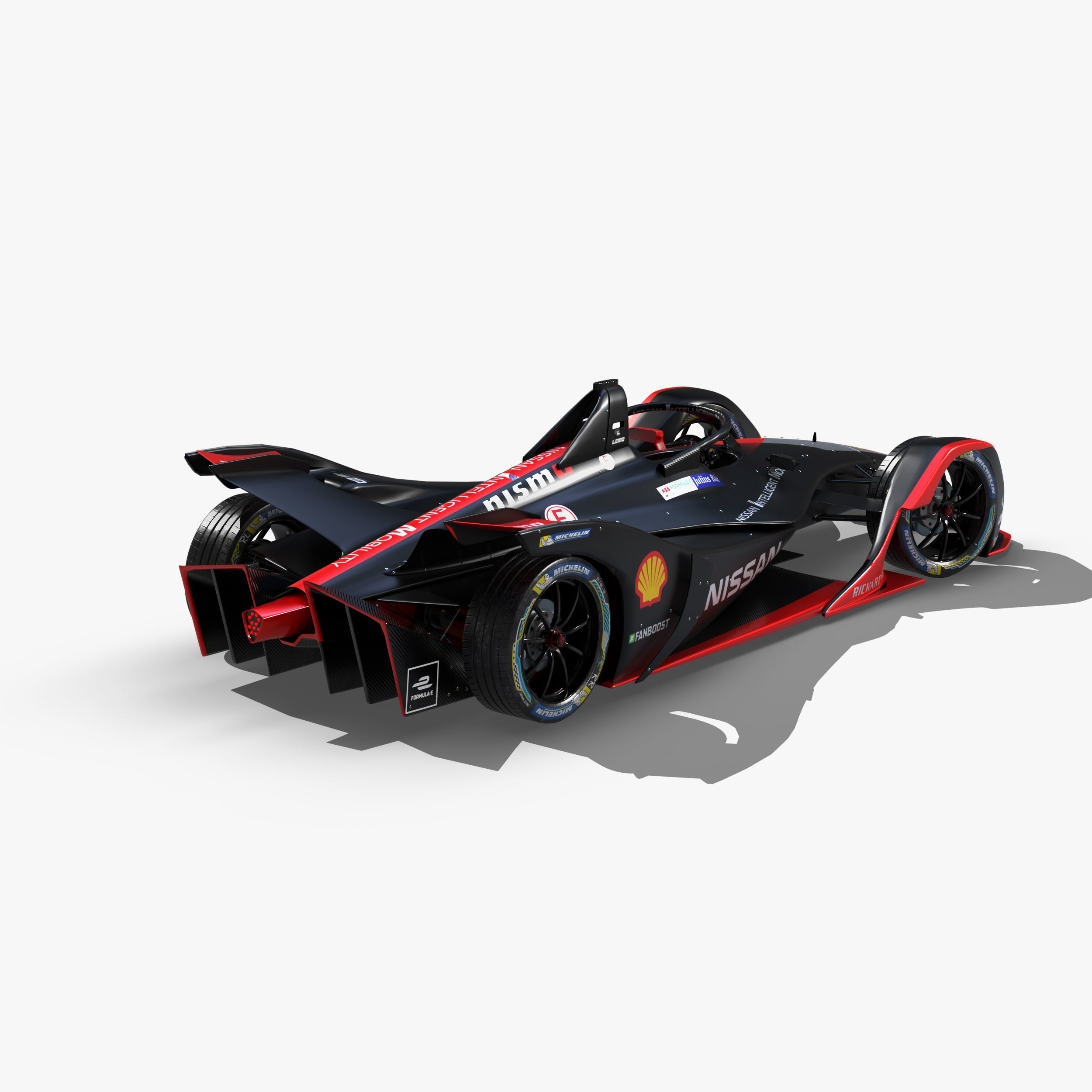 Nissan Formula E 2020 Low-poly 3D model_10