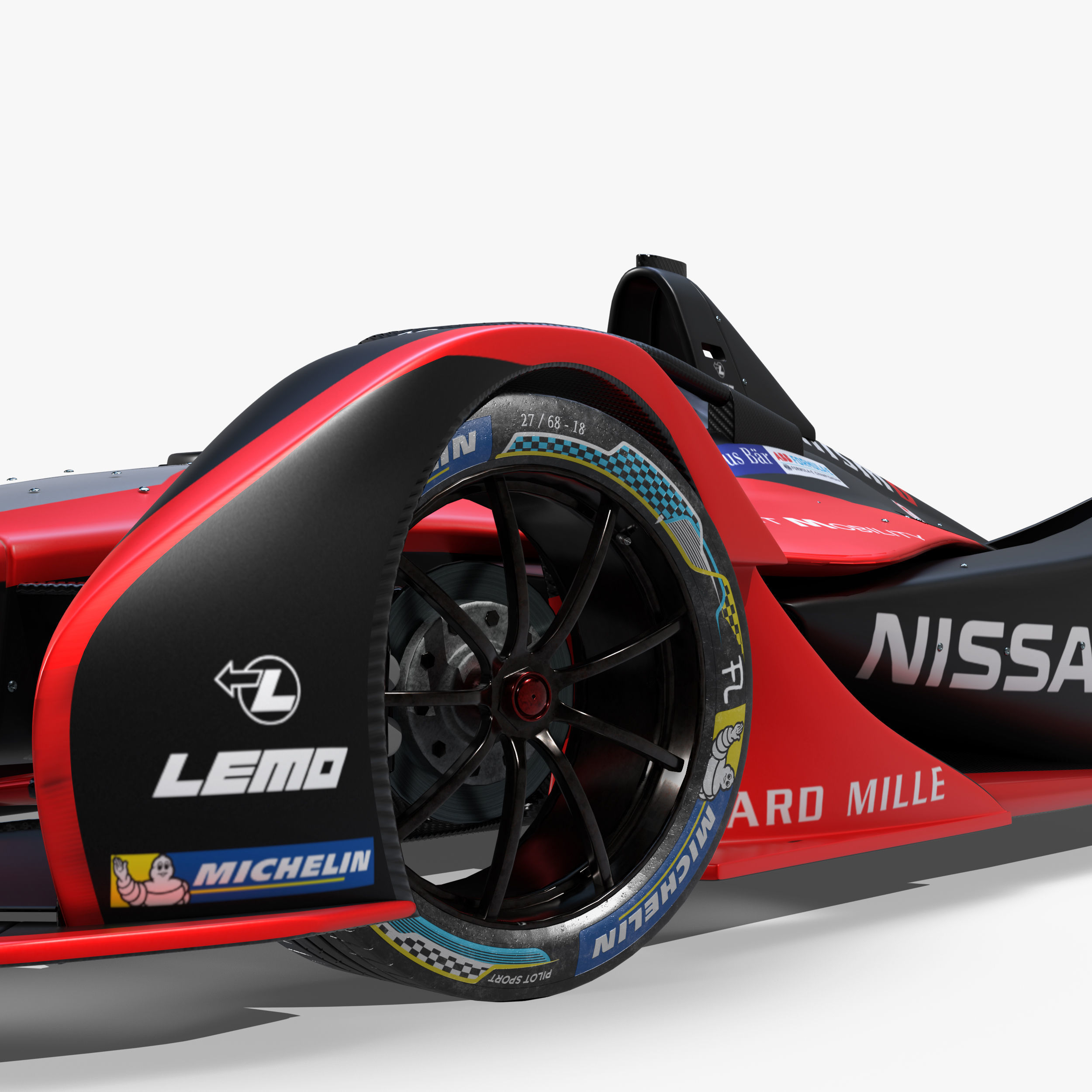 Nissan Formula E 2020 Low-poly 3D model_7