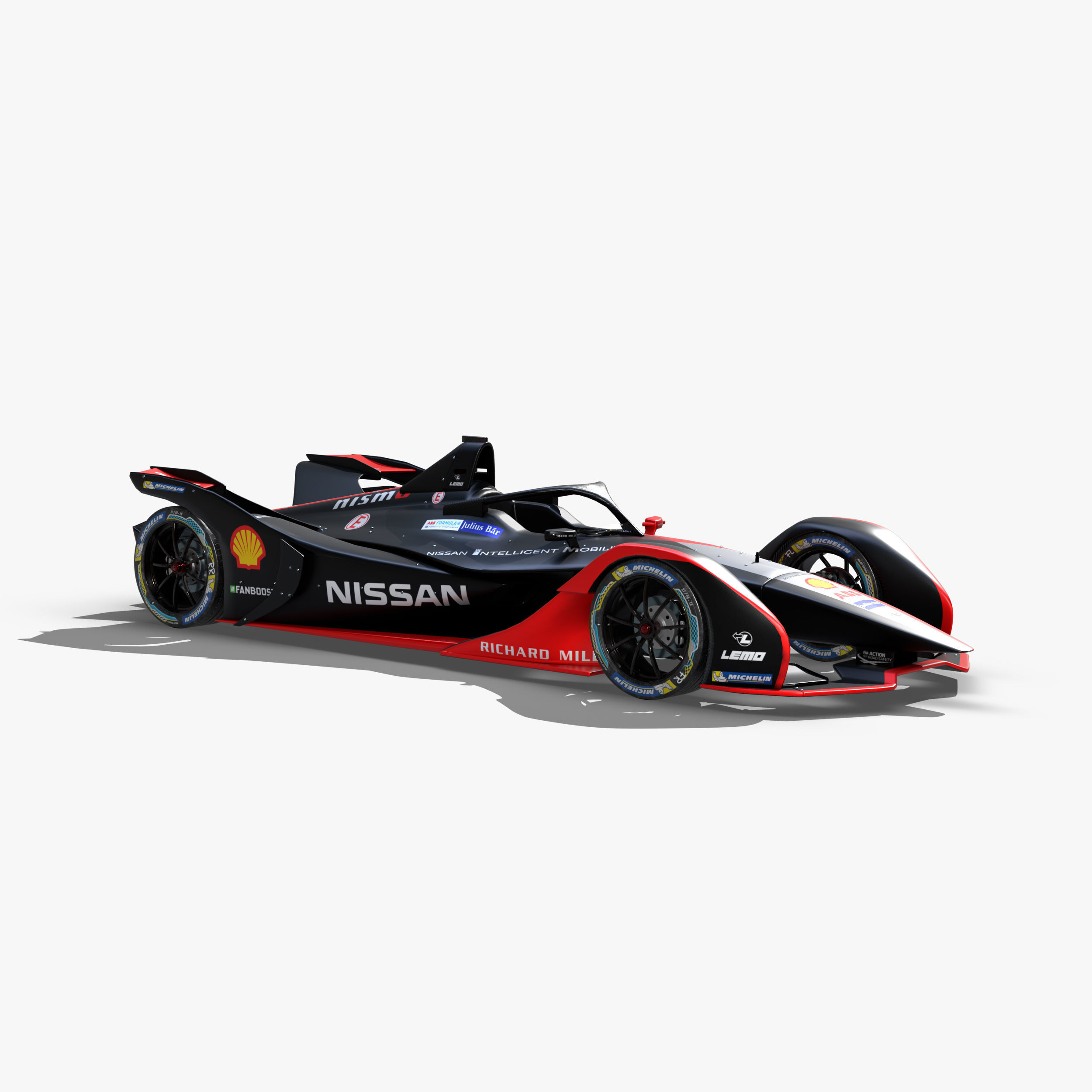 Nissan Formula E 2020 Low-poly 3D model_8
