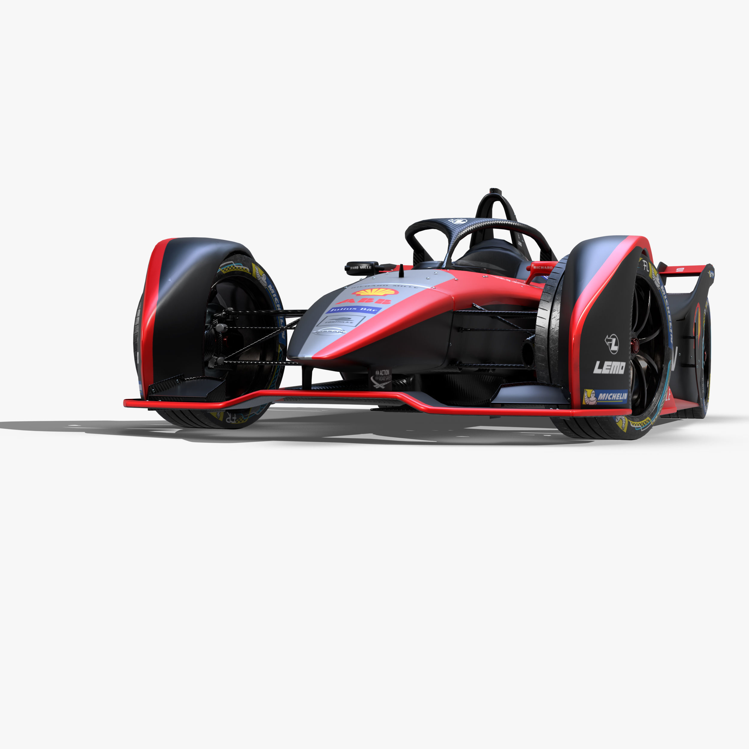 Nissan Formula E 2020 Low-poly 3D model_4