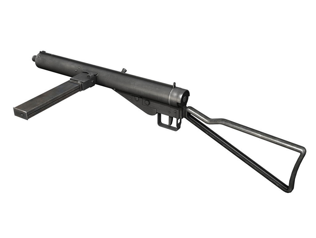 Sten MKIII Submachine Gun 3D model_3