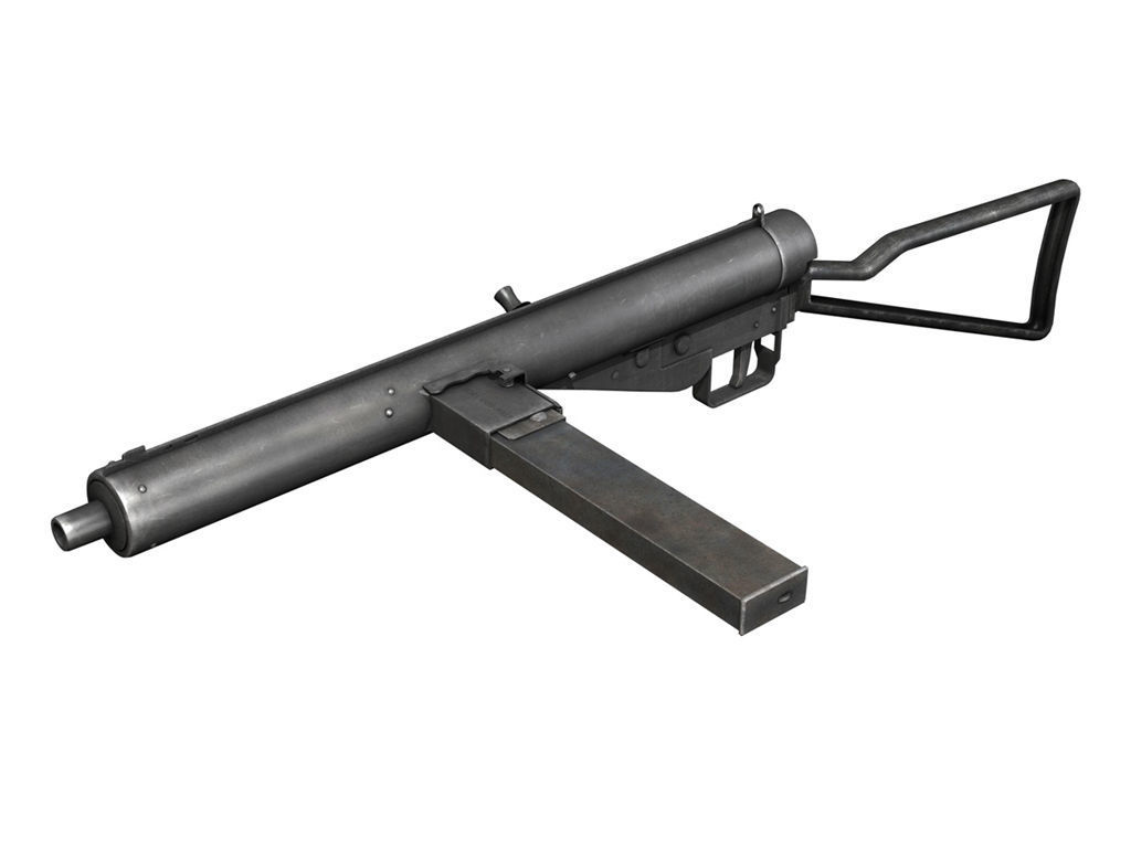 Sten MKIII Submachine Gun 3D model_2
