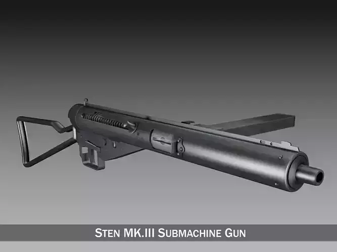 Sten MKIII Submachine Gun 3D model