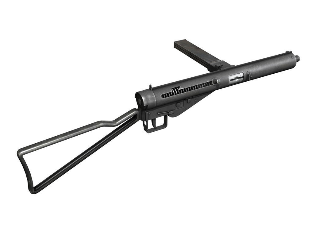 Sten MKIII Submachine Gun 3D model_5