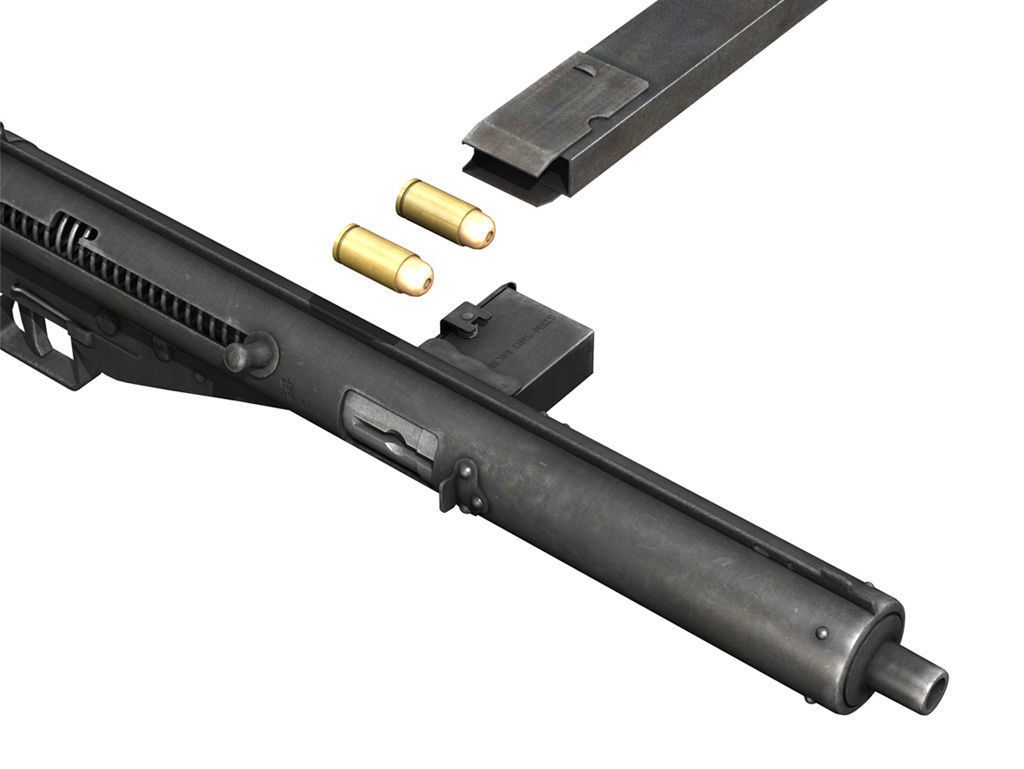 Sten MKIII Submachine Gun 3D model_9