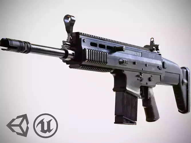 FN SCAR - H - MK 17 - Highly Detailed - PBR - 3D Model