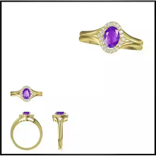 JCD Format  Diamond color stone rings rhino 3d jewelry