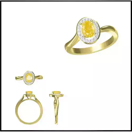 JCD Format Diamond color stone rings jewelry cam