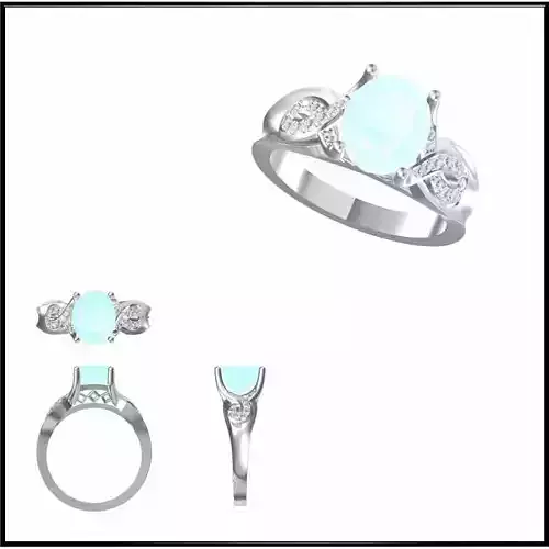 JCD Format  Diamond color stone rings jewelry cad
