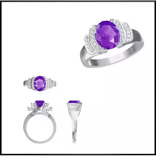 JCD Format  Diamond color stone rings jewelcad