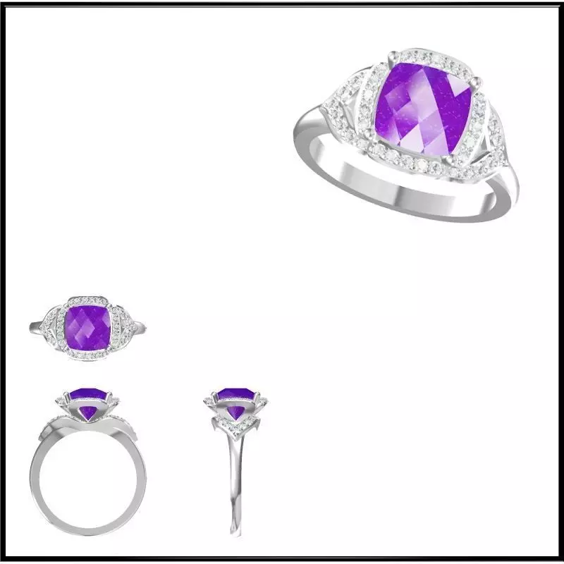 JCD Format Diamond color stone rings cad ring design 3D print model