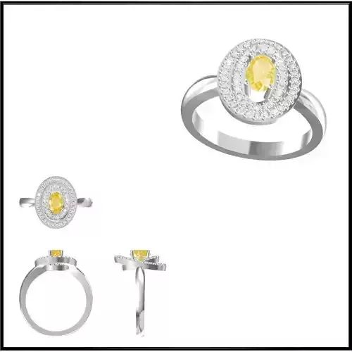 JCD Format Diamond color stone rings cad cam jewelry design 3D print model