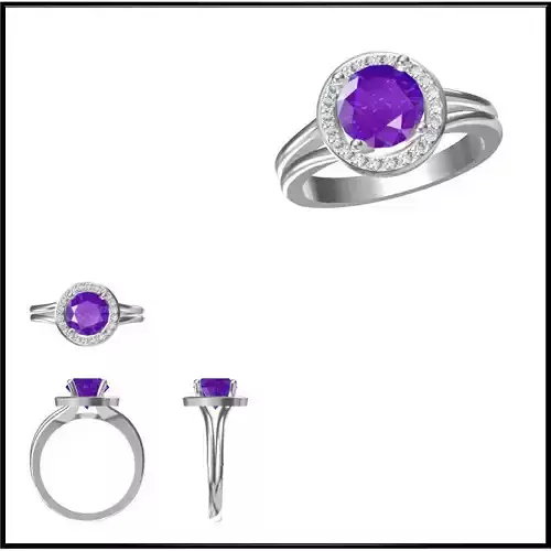 JCD Format  Diamond color stone rings cad cam jewelry