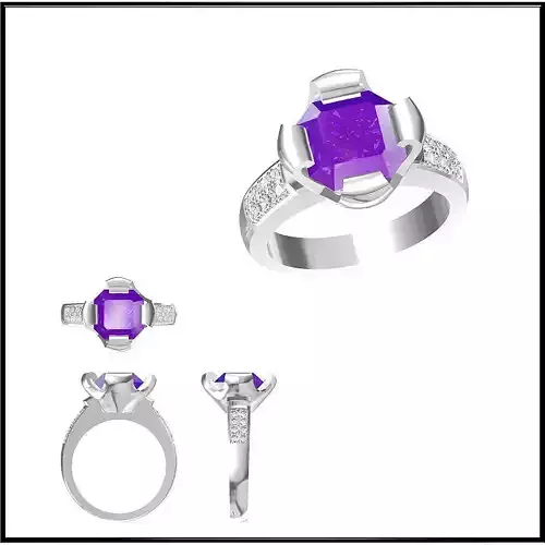 JCD Format  Diamond color stone rings 3dm jewelry