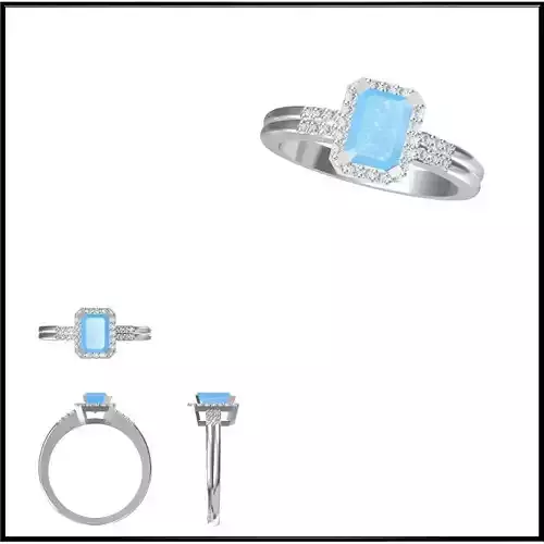 JCD Format Color stone rings for women rhino 3d jewelry