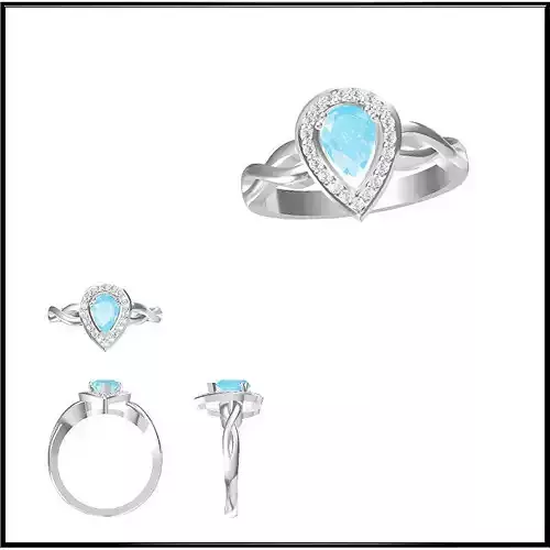 JCD Format  Color stone rings for women jewelry cad