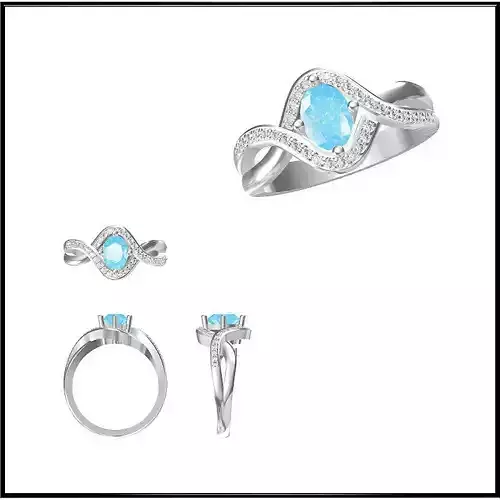 JCD Format Color stone rings for women jewelcad