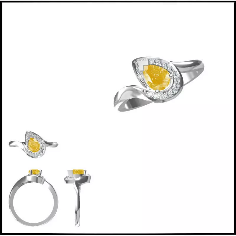 JCD Format Color stone rings for women cad ring design 3D print model