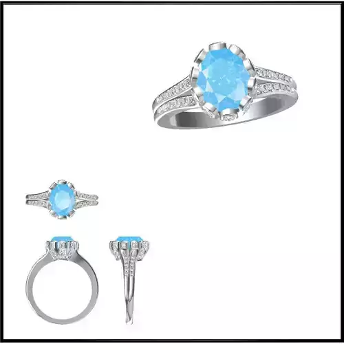 JCD Format Color stone rings for women cad Color stone ring