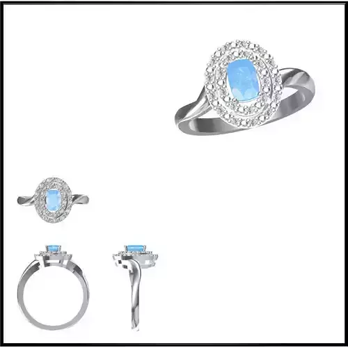 JCD Format Color stone rings for women cad cam jewelry design