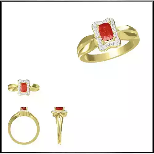 JCD Format Color stone rings for women autocad jewelry