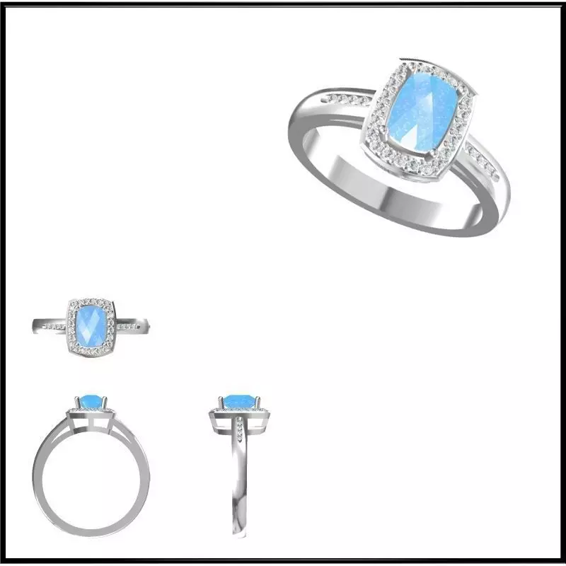 JCD Format Color stone rings for women 3dm jewelry 3D print model_0