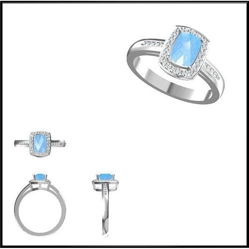 JCD Format Color stone rings for women 3dm jewelry 3D print model