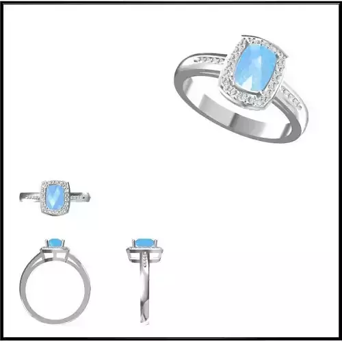 JCD Format Color stone rings for women 3dm jewelry 3D print model