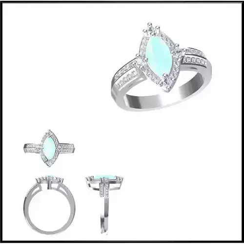JCD Format Color stone rings for women 3d jewelry cad